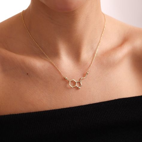 Serotonin Molecule Necklace, Happiness Symbol Necklace, Dopamine Necklace, Science Necklace, Gift For Her #serotoninmoleculenecklace #customnecklaces #serotoninjewelry 🌟 WELCOME TO OUR SPECIAL HANDCRAFTED COLLECTION! Dear Customers, We're thrilled to offer you a unique experience! Are you ready to explore our jewelry pieces, each handmade with love and care? Presenting a collection that epitomizes elegance and beauty... Each piece is a result of our artisans' meticulous craftsmanship. Cra... Serotonin Molecule, Happiness Symbol, Molecule Necklace, Flower Necklaces, Dainty Necklaces, Unique Birthday Gift, Symbol Necklace, Jewelry Dainty, Birthday Gifts For Best Friend