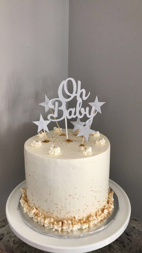 Simple Neutral Cake, Baby Shower Cake Ideas Gender Neutral, Minimal Gender Reveal Cake, Neutral Cake Ideas, Simple Baby Shower Cake Ideas, Baby Shower Cake Gender Neutral, Baby Shower Cake Simple, Baby Shower Cake Neutral Colors, Gender Neutral Baby Shower Cake