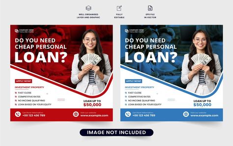 Financial bank loan service template Social Media Loan Ads, Real Estate Banner, Service Template, Template Social Media, Home Equity Loan, Bank Loan, Loan Officer, Personal Loan, Banking Services