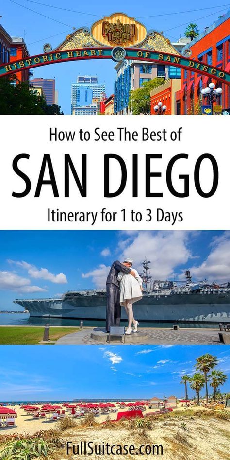 San Diego itinerary for best things to see and do in San Diego area in one, two, or three days. Find out! #sandiego #californiatravel #sandiegotravel San Diego Itinerary, San Diego Bucket List, San Diego Attractions, San Diego Vacation, Visit San Diego, Itinerary Ideas, American National Parks, Hotel Del Coronado, San Diego Travel