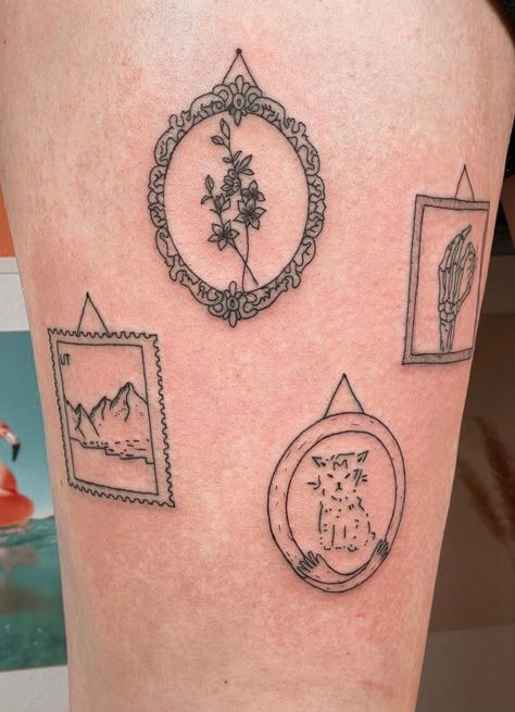 Aesthetic Tattoo Ideas, Unique Tattoo Ideas, Framed Tattoo, 20 Aesthetic, Handpoke Tattoo, 4 Tattoo, Bold Artwork, Cute Tiny Tattoos, Dainty Tattoos