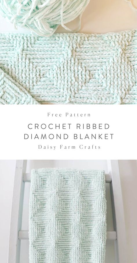 Crochet Diamond, Zig Zag Crochet, Back Post Double Crochet, Crochet Blanket Pattern, Manta Crochet, Crochet Patterns Free Blanket, Haken Baby, Diamond Free, Double Crochet Stitch