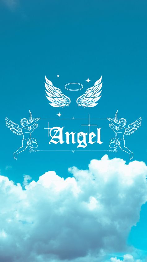 Blue Angel Aesthetic, Angel Wallpaper Iphone, Alan Aesthetic, Angel Wallpapers, Cloud Wallpapers, Quirky Wallpaper, Heaven Wallpaper, Purple Angel, Punisher Logo