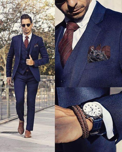 Style Gentleman, Classy Suits, Jeans Street Style, Wedding Suits Groom, Stylish Suit, Prom Suits, Outfit Jeans, Alain Delon, Brown Shoes