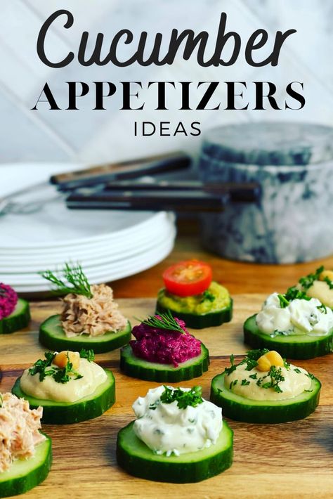 Cucumber Appetizers - Peter's Food Adventures Herbed Cucumber Bites, Cucumber Bites Appetizer Recipes, Sliced Cucumber Appetizer, English Cucumber Appetizers, Cucumber Skewer Appetizers, Cucumber Boursin Appetizer, Cucumber Appetizers Easy, Cucumber Party Food, Small Bites Appetizers Vegetarian