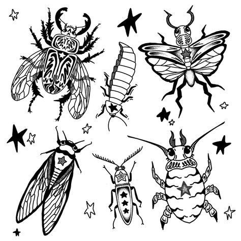 bugs!! dm to claim designs :P - #tattoo #selftaught #tattooartist #tattooart #transartist #queerartist #selftaughttattooartist #flashsheet #flashdesigns #flash #flashdrawing #flashtattoo #bugs #beetles Traditional Garfield Tattoo, Flash Drawing, Beetle Tattoo, Bug Tattoo, Insect Tattoo, Tattoo Portfolio, Tattoo Flash Art, Flash Art, Tattoo Stencils