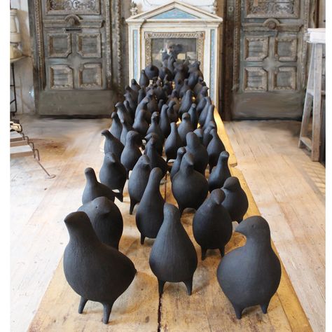 Julie Nelson-Flock at Alex Macarthur's Monastery in Rye Julie Nelson, Bird Sculptures, Clay Birds, Pottery Animals, Diy Pottery, Clay Animals, Pottery Sculpture, Ceramic Animals, Ceramic Birds