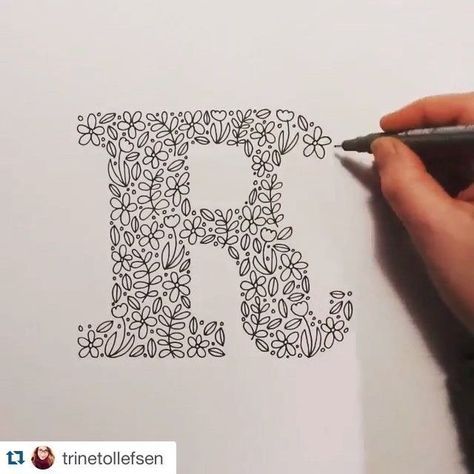 Wishing a big HAPPY BIRTHDAY to /trinetollefsen/- the brilliant designer behind… Happy Birthday Writing, Happy Birthday Typography, Birthday Typography, Hand Lettering Alphabet, Creative Lettering, Doodle Lettering, Lettering Tutorial, Letter R, Journal Doodles