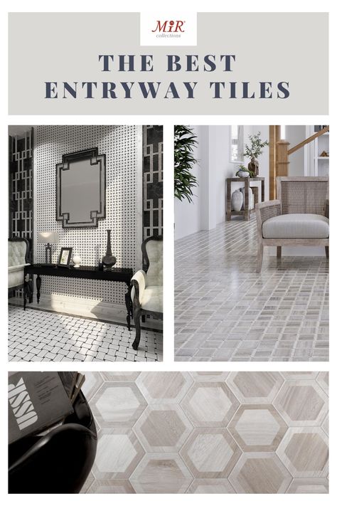 Looking for entryway floor tiles ideas that will wow? We have you covered. Using entryway floor tiles or wall tiles can give an intstant appeal in any home or commercial space. Learn how to use entryway tiles on the blog today and get a handful of entryway tile design ideas! Front Entry Flooring, Foyer Floors Ideas Entryway, Porcelain Tile Entryway, Flooring Ideas 2023, Tile Foyer Entryway, Entryway Floor, Entryway Tile Ideas, Entryway Flooring Ideas Tile, Entry Tile Floor Entryway