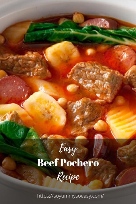 Beef Pochero Recipe Beef Pochero Recipe Filipino Food, Pochero Filipino Recipe, Pochero Recipe Beef, Beef Pochero, Easy Filipino Recipes, Pinoy Recipe, Hearty Stew, Filipino Dish, Pinoy Recipes