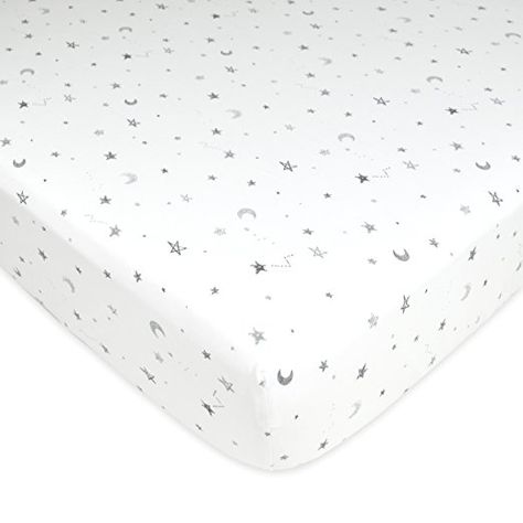 American Baby Company Printed 100% Cotton Jersey Knit Fitted Crib Sheet for Standard Crib and Toddler Mattresses, Grey Stars and Moon Moon Crib, Moon And Stars Nursery, Nursery Projects, Stars Nursery, Crib Bedding Boy, Toddler Sheets, Baby Boy Bedding, Moon Nursery, Stars And Moons