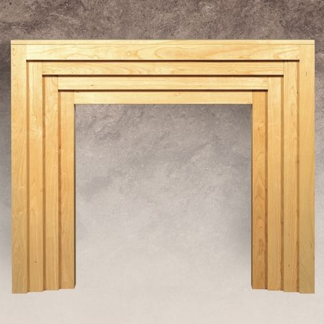 The Art Deco by Classic Mantels Woodburner Surround, Art Deco Panelling, Art Deco Fireplace Surround, Wooden Fire Surrounds, Deco Fireplace, Fireplace Corner, Art Deco Fireplace, Decorative Fireplace, Classic Fireplace