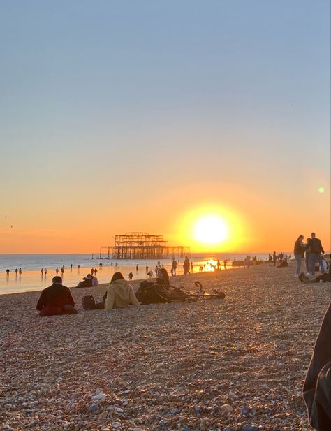 London Beach Aesthetic, England Beach Aesthetic, English Beach Aesthetic, Brighton Beach Aesthetic, Brighton Beach New York, British Beach Aesthetic, Summer In The Uk, Uk Beach Aesthetic, Uk Summer Aesthetic