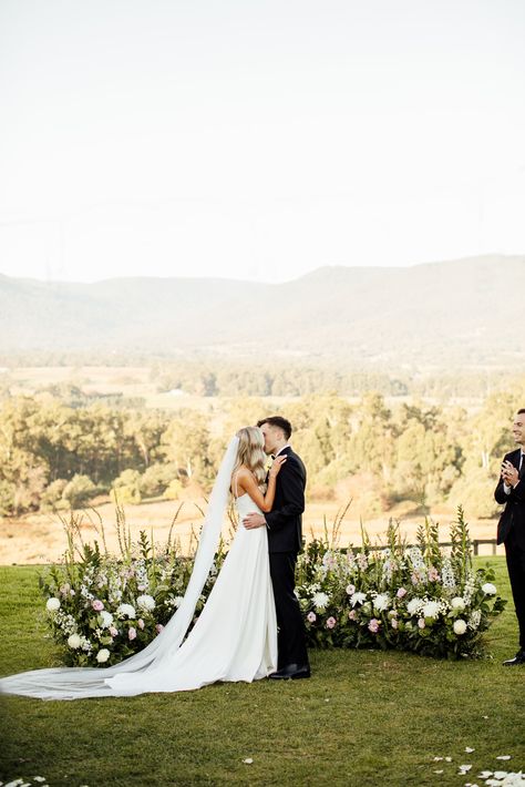 For their May 21, 2022 wedding, Jade and Joel had two non-negotiables: a perfectly-planned cocktail style reception and stunning views. Nestled in the heart of the Yarra Valley, The Riverstone Estate exceeded expectations on both fronts. Cocktail Style Reception, White Pocket Square, Golden Hour Photos, Romantic Proposal, Yarra Valley, 2022 Wedding, Festoon Lighting, Estate Wedding, May 21