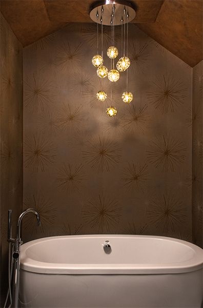 Above bathtub lighting | Lighting Ideas for the bathroom | Bubble Ball Pendant - by Edge Lighting Above Bathtub Lighting, Tub Chandelier, Bathtub Lighting, Tub Lighting, Contemporary Bathroom Lighting, Bathroom Chandelier, Master Bathrooms, Bathroom Decor Ideas Themes, Modern Bathroom Lighting