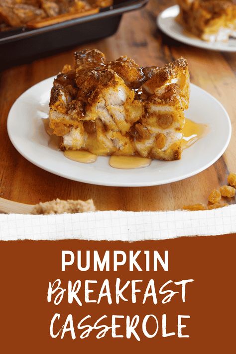 Pumpkin Breakfast Casserole Fall Breakfast Casserole Recipes, Pumpkin Breakfast Casserole, Pumpkin Pie Breakfast, Breakfast Lasagna, Pumpkin Breakfast Recipes, Delicious French Toast, Breakfast Recipies, Pumpkin Breakfast, Chocolate Breakfast