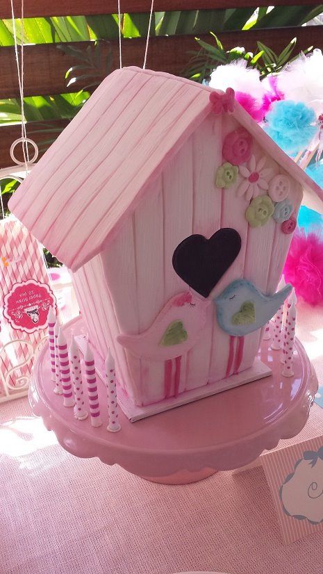 Valentine House, Bird Cage Cake, House Cookies, Macaron Cake, Cake Artist, Bird Cakes, House Cake, Bird Birthday, Cake Central