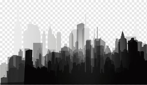 Gotham City Skyline, Buildings Illustration, Black And White Building, Building Silhouette, Black Building, City Skyline Silhouette, Building Icon, Architecture Portfolio Design, City Vector