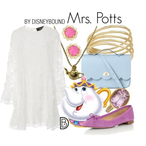 Mrs Potts Disneybound, Disneybound Ideas, Mrs Potts, Disney Themed Outfits, Cute Disney Outfits, Movie Inspired Outfits, Disney Inspired Fashion, Disney Bounding, Character Inspired Outfits