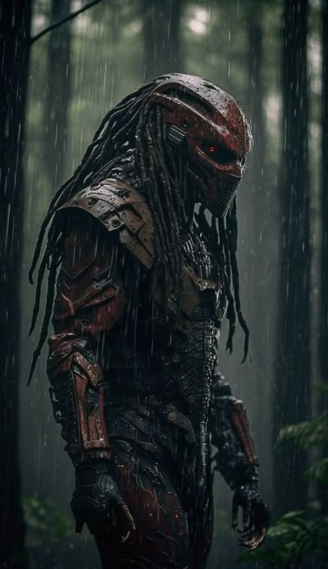 Predator in Rain by @andrey_anosov_web #Predator #Predator2 #Predators #Yautja #AvP #AlienVsPredator #AliensVsPredator Predator Tattoo, Predator Helmet, Predator Artwork, Predator Alien Art, Predator Movie, Futuristic Armour, Sci-fi Armor, Arte Alien, The Predator