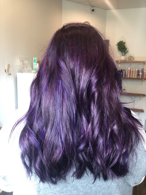 #highlights #amythest #beauty #purplehair #portlandoregon #halloween #beauty #hair #hairstyle #oregon #hairsalon #balayge #popular #trends #haircolor Amethyst Hair Color, Amethyst Highlights, Level 7 Hair, Amethyst Hair, Full Highlights, Level 7, Make Color, Natural Hair Color, Purple Hair