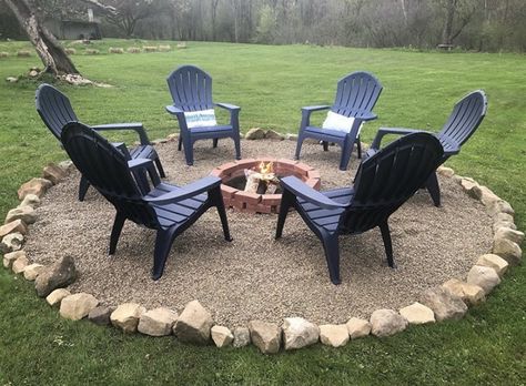 53 Stunning Outdoor Fire Pit Ideas Lawn Fire Pit Ideas, Comfy Fire Pit Seating, Mulch Around Fire Pit, Outdoor Fire Pit Ideas Seating Areas, Fire Pits Backyard Ideas, Firepits Backyard Landscaping, Fire Pit Area Ideas, Bonfire Pit Ideas, Fire Pit Patio Ideas