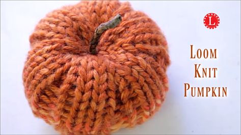 Loom Pumpkin Tutorial, Loom Knitting Pumpkin Pattern, Loom Pumpkin Pattern, Loom Knit Pumpkins, Knitted Pumpkins, Loopy Yarn, Loom Knit Hat, Loom Knitting Stitches, Thanksgiving Table Setting