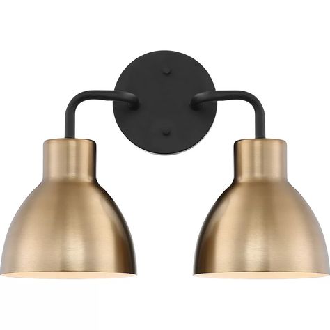 Brass Vanity Light, Brass Vanity, Bathroom Sconces, Burnished Brass, Light Vanity, Bath Vanity Lighting, Bath Bar, Guest Bath, Black And Brass