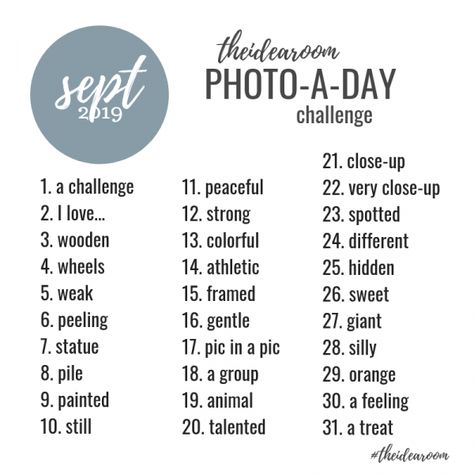 Join us for a fun Instagram Challenge…our September Photo of the Day Challenge! We share a unique photo prompt for every day of the month, (a 365 day photo challenge) and you share a photo a day for each prompt! #photoaday #photoadaychallenge #photography #instagram #septemeber Draw Challenge, 365 Photo Challenge, Photo Challenges, Photo A Day Challenge, Dslr Photography Tips, Photo Prompts, Nikon D5200, Instagram Challenge, New Photography