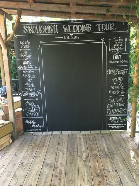 Chalkboard photo booth backdrop Chalk Designs, Chalk Design, Chalk Wall, Wall Photo, Chalkboard Wall, Photo Booth Backdrop, Wedding Coordinator, Photo Booth, Chalkboard Quote Art