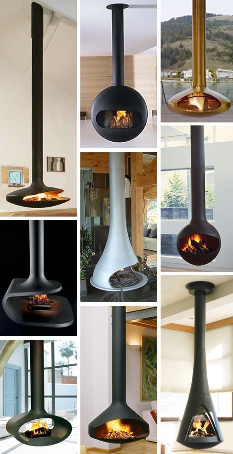 Ceiling Mounted Fireplaces – 9 coolest ceiling fireplace designs #HomeBuildersPhoenix Types Of Fireplaces, Ceiling Fireplace, Suspended Fireplace, Hanging Fireplace, Mounted Fireplace, Log Burner, Modern Fireplace, Wood Burner, House Architecture Design