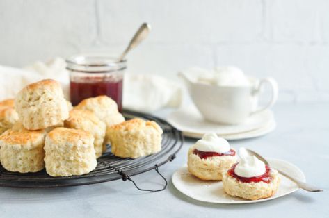 Easy Plain Scones, perfect served with jam and cream #scones #plainscones #chantillycream #devonshiretea #hightea Easy Scones, Plain Scones, British Scones, Best Scone Recipe, English Scones, Gluten Free Scones, Scones Recipe Easy, Scones Easy, Scones Recipe