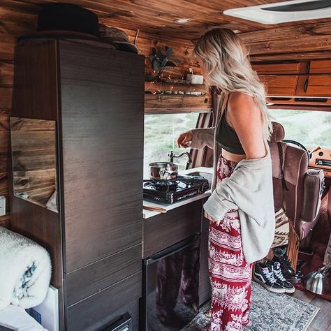 Michelle Lawrence (@michelle.lawrencee) • Instagram photos and videos Gmc Vandura, Girls Vans, Stealth Camping, Most Comfortable Bed, Cooking At Home, Van Life Diy, Cook At Home, Camping Life, Enjoy It