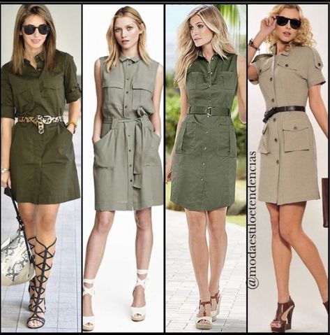 Safari Costume Women, Khaki Dress Outfit, Guayabera Dress, Classic Work Outfits, Cargo Outfit, Safari Dress, Pants Linen, Green Cargo Pants, City Outfits