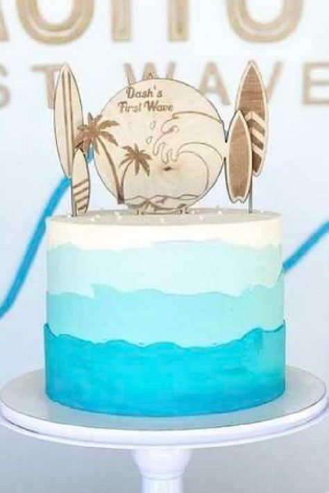 The Big One Surf Smash Cake, The Big One Cake Ideas, Surfing Birthday Cake, The Big One Smash Cake, Boho Beach Cake, The Big One Surf Birthday Cake, Big One Birthday Cake, The Big One Birthday Cake, Surf Birthday Cake