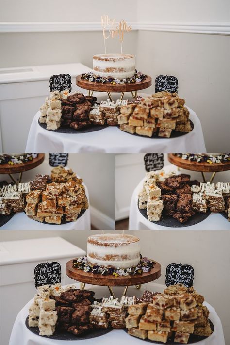 dessert table at Cottesmore golf club wedding in sussex Alternative Sweet Table Wedding, Wedding Cake Grazing Table, Wedding Dessert Not Cake, Wedding Dessert Instead Of Cake, Alternative Wedding Dessert Ideas, Dessert Platter Wedding, Wedding Cake Station, Wedding Cake And Donut Display, Dessert Ideas Wedding