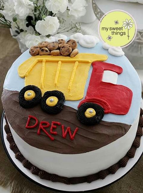 Simple Truck Cake, Dump Truck Cake Ideas, Dumper Truck Cake, Big Truck Cake, Truck Theme Cake, Dump Truck Birthday Party Ideas, Dump Truck Birthday Cake, Dump Truck Cake, Dump Truck Cakes