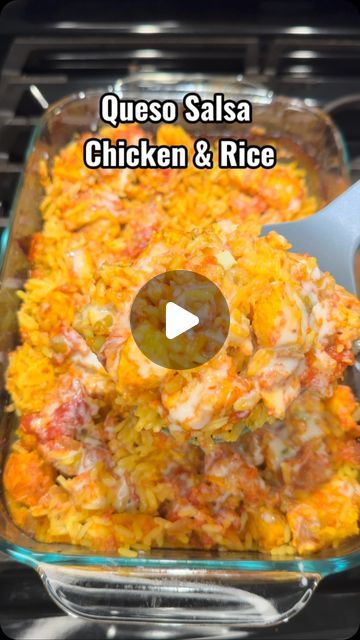 10K views · 1K likes | Katie Cross on Instagram: "Queso Salsa Chicken & Rice!! It was super easy to make and soo delicious!! 😋🔥 #food #queso #salsa #chicken #rice #onepotmeals #easyrecipe #quickrecipes" Queso Salsa Chicken And Rice Katie Cross, Spanish Rice Chicken And Queso, Quest Salsa Chicken And Rice, Fiesta Chicken And Rice Casserole, Salsa Con Queso Chicken And Rice, Queso Mexican Chicken And Rice, Queso Salsa Chicken And Rice, Chicken And Spanish Rice Recipes, Cheesy Chicken And Rice Mexican