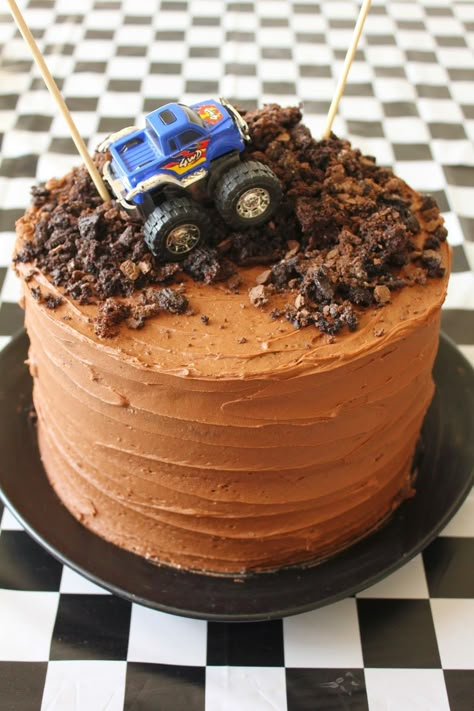 Happy Friday, everyone! I know we usually stick to desserts on Friday here on Baking with Blondie, but I thought it would be fun to sha... Monster Truck Cake Ideas, Truck Cake Ideas, Monster Truck Birthday Cake, Monster Jam Birthday Party, Baking With Blondie, Monster Jam Birthday, Monster Jam Party, Truck Birthday Cakes, Blaze Birthday