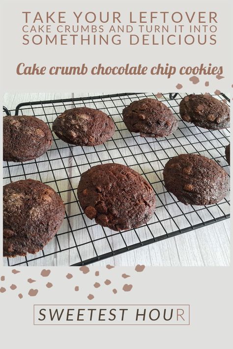 Recipes Using Chocolate Cookie Crumbs, Cake Crumb Cookies, Cake Crumbs Leftover, Leftover Chocolate Cake Ideas, Leftover Chocolate Cake, What To Do With Leftover Cake, No Bake Sweet Treats, Leftover Cake Recipes, Leftover Cake Ideas