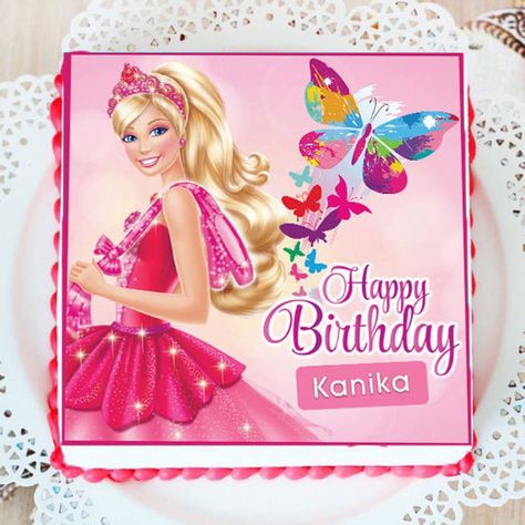 Photo Print Cake, Cake Printing, Beautiful Barbie Dolls, Barbie Princess, Photo Print, Barbie Doll, Barbie Dolls, Photo Printing, Happy Birthday