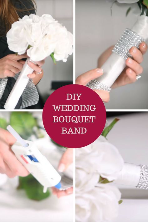 Learn how to bling-out your bridal bouquet handle with the help of this quick tutorial video. Diy Bouquet Holder, Bridal Bouquet Handle, Wedding Bouquet Handle, Handle Ideas, Summer Reception, Elegant Brooch, Diy Bridal Bouquet, Urban Wedding Venue, Bouquet Holder