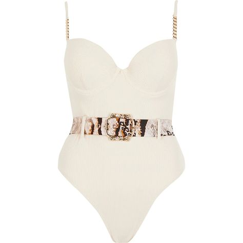 Cream Swimsuit, Ribbed Swimsuit, Swimsuits High Waisted, Womens Bathing Suits, High Fashion Street Style, Women Swimsuits, Womens Swimwear, Order Now, River Island