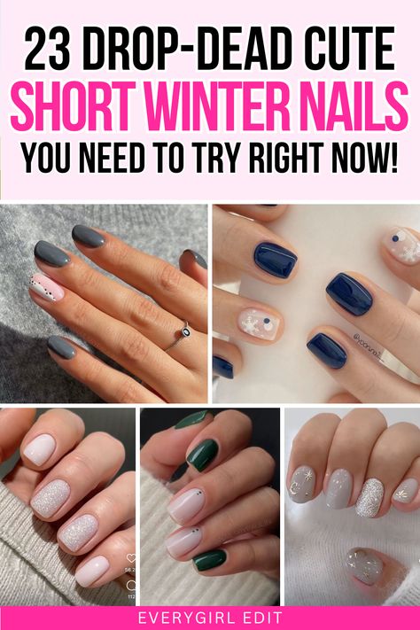 short winter nails, short winter nail designs, short winter nail ideas, short winter nail inspo, short winter nail art, short winter nails 2025. short winter nail designs 2025. 2024 Winter Nails Short, Super Short Winter Nails, Simple Winter Nail Designs Short, Short Nails For January, Simple January Nails Short, Short Square Gel Nails Winter, Short Nail Designs January, Short Nails Winter Ideas, Short Squoval Nails Winter