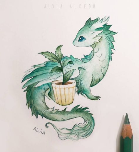 Plant dragon by AlviaAlcedo on @DeviantArt Fall Dragon Art, Mythological Creatures Drawings, Dino Reference, Cute Dragon Art, Mythical Drawings, Dragon Fursona, Mushroom Dragon, Plant Dragon, Dragon Reference