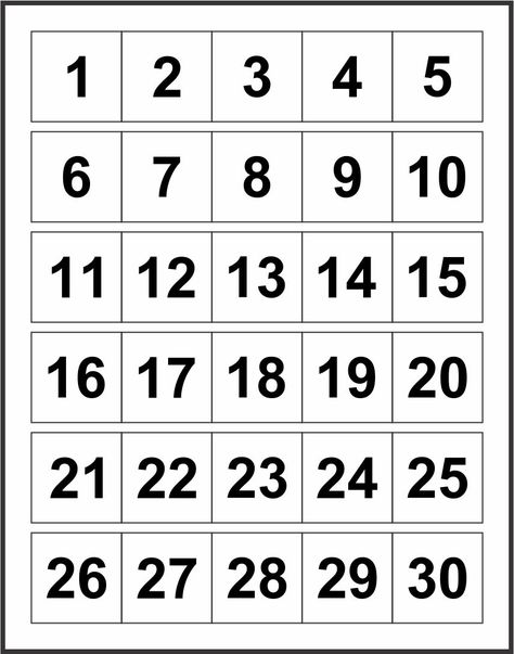 Printable Numbers 1-30 Number 1-30 Printable, Calendar Numbers 1-31, Numbers 1-50 Printable, Numbers 1-30 Worksheets, 1 To 50 Numbers Chart, Numbers 1-30 Free Printable, Printable Numbers 1 - 10, Numbers 1-10, Number Chart 1 20