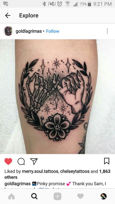 Pinky Promise Tattoo, Promise Tattoo, Wicked Tattoos, Skeleton Tattoos, Sweet Tattoos, Best Friend Tattoos, Pinky Promise, Friend Tattoos, American Traditional