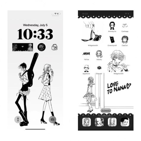 Nana Phone Theme, Nana Layout, Custom Phone Wallpaper, Phone Layouts, Ios Layout, Custom Ipad, Phone Inspo, Phone Layout, Phone Inspiration