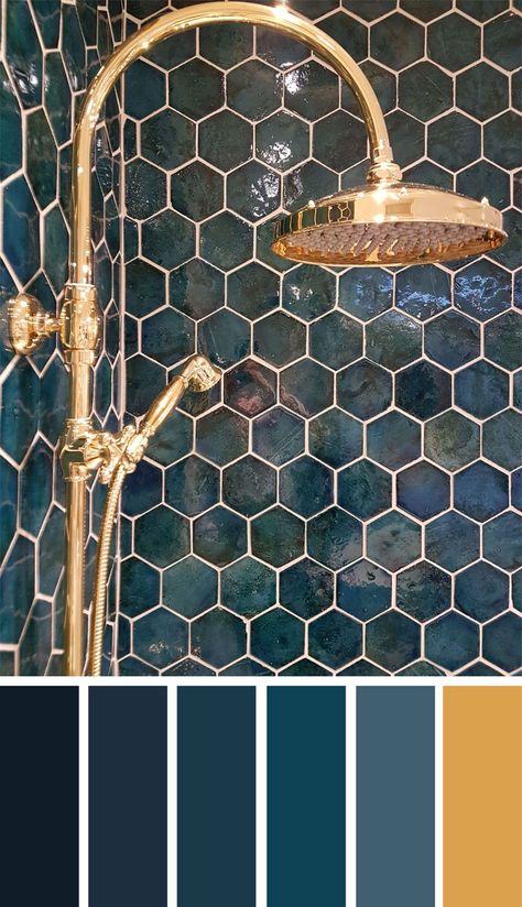 Bathroom decor ideas colors schemes Bathroom Color Schemes Gray, Popular Bathroom Colors, Color Palette For Home, Bathroom Decor Modern Luxury, Dark Blue Bathrooms, Gold Bad, Small Bathroom Colors, Teal Bathroom, Bathroom Color Schemes