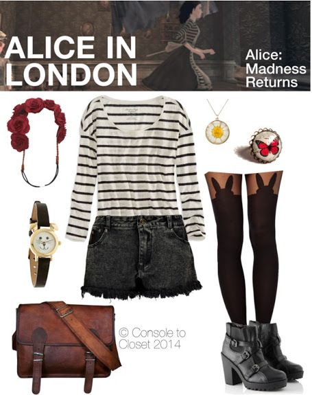 Alice: Madness Returns modern outfit inspo... Polyvore Everyday Cosplay, Geeky Fashion, Alice Madness Returns, Alice Madness, Character Inspired Outfits, London Dress, Fandom Outfits, Casual Cosplay, Mass Effect